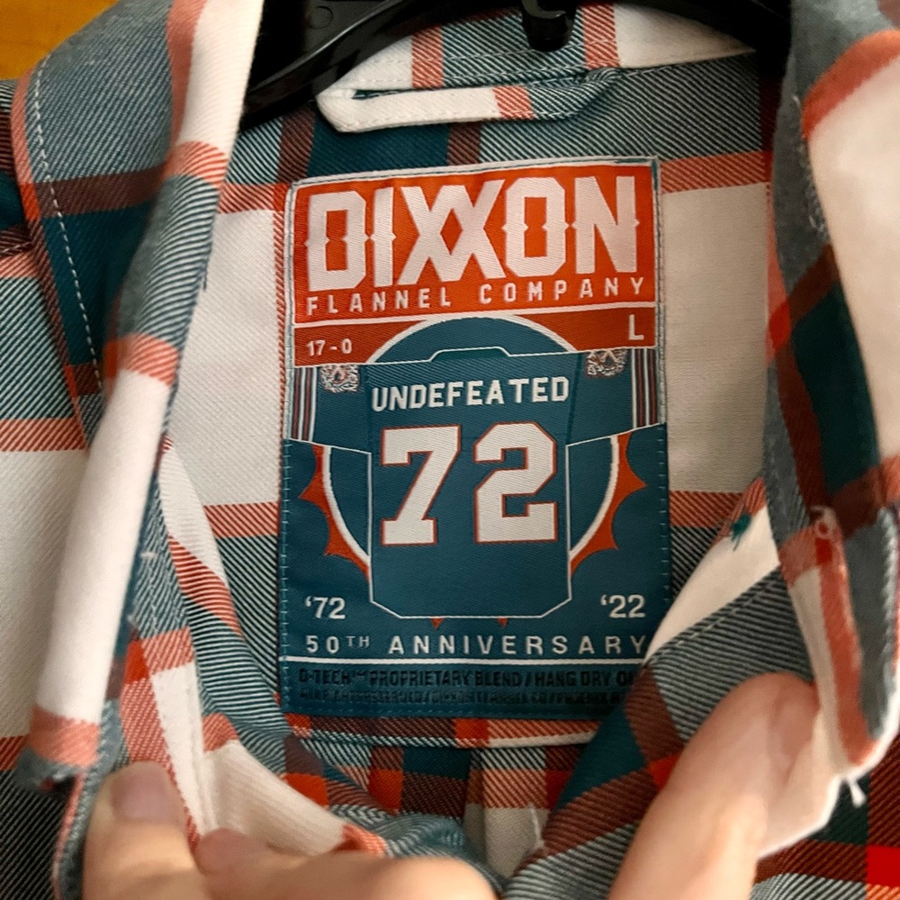 Miami dolphins undefeated 72 Dixxon flannel